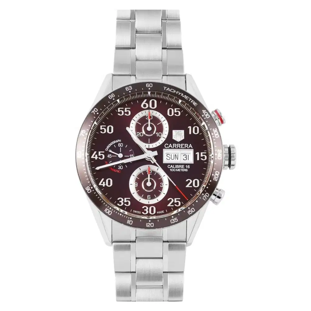 Tag Heuer Carrera Day Date Cal.16, Brown Ceramic Bezel Chronograph 43