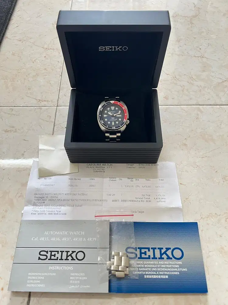 Jam Tangan Pria Seiko Prospex PADI SRPA21K1 Turtle Pepsi