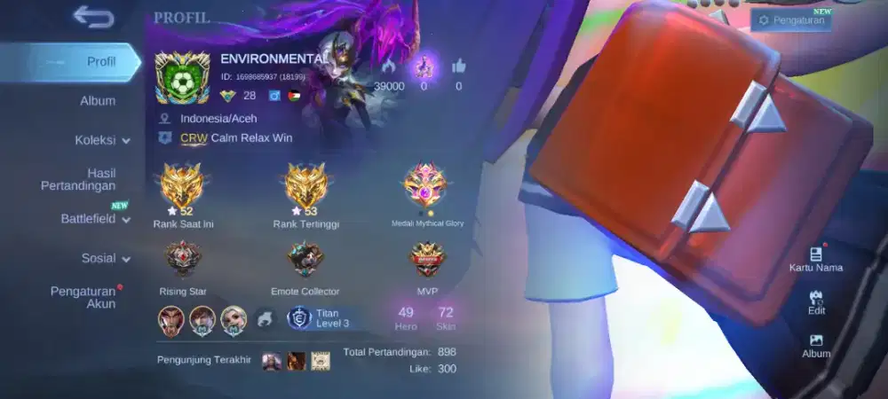 Jual Akun Mobile Legend