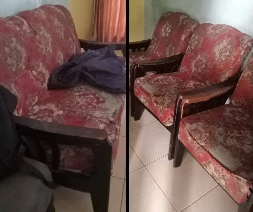 Di jual kursi ruang tamu bekas, kayu jati Rp. 650.000 nego