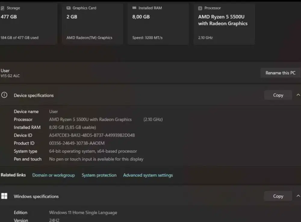 Lenovo Ryzen 5 5500 Series