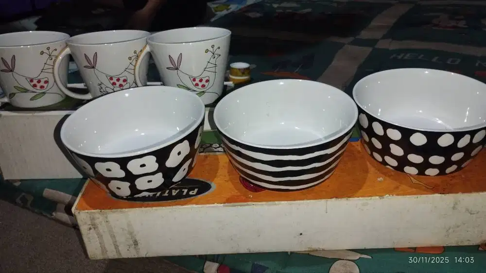 Di jual mangkok dan gelas keramik cod bjm