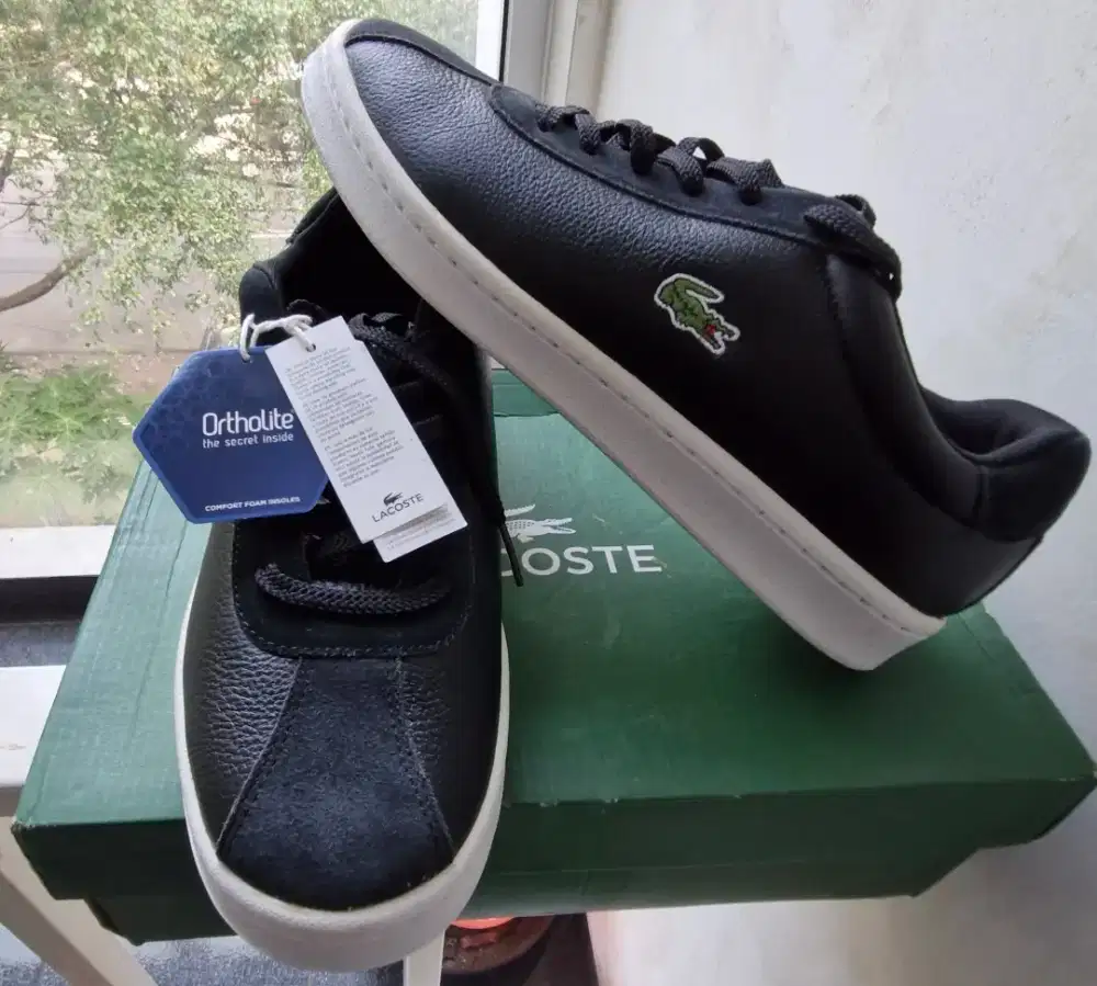 Sepatu Lacoste Masters 119 2 SMA BLK/WHT LTH size 41/42 BNIB ORI MURAH