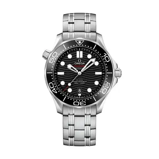 Omega Seamaster Diver 300M, Black Wave Ceramic Bezel Bracelet - 2024