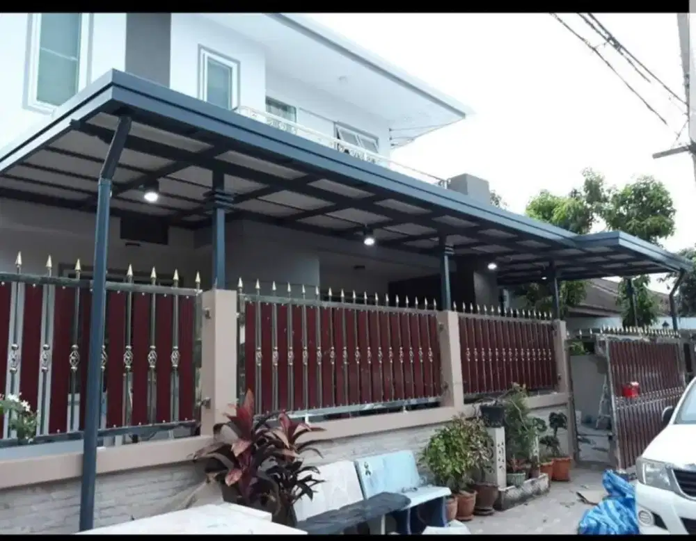 Kanopi atap baja ringan Dengan besi hollo galvanis berkualitas