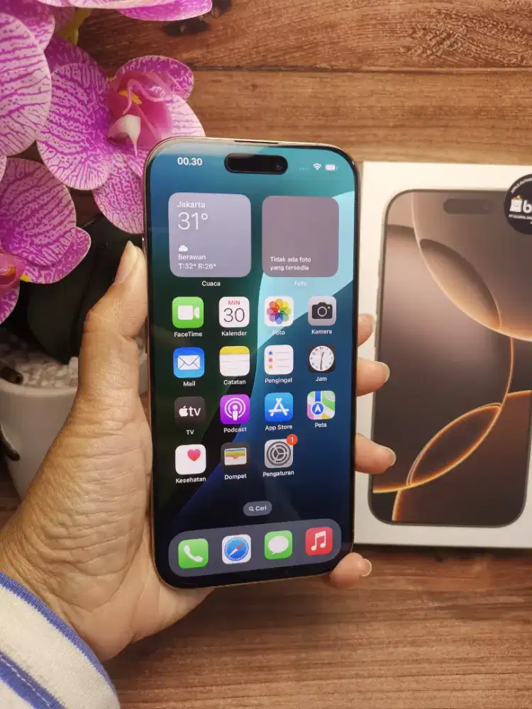 Iphone 16 pro 256 gb dessert mulus 99% Hb 100% garansi ibox July 2026