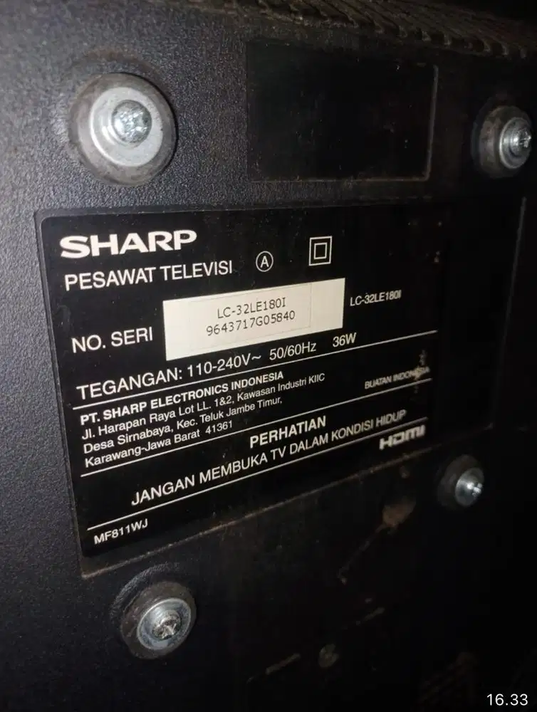 Jual TV bekas Murah Sharp Aquos 32 Inch