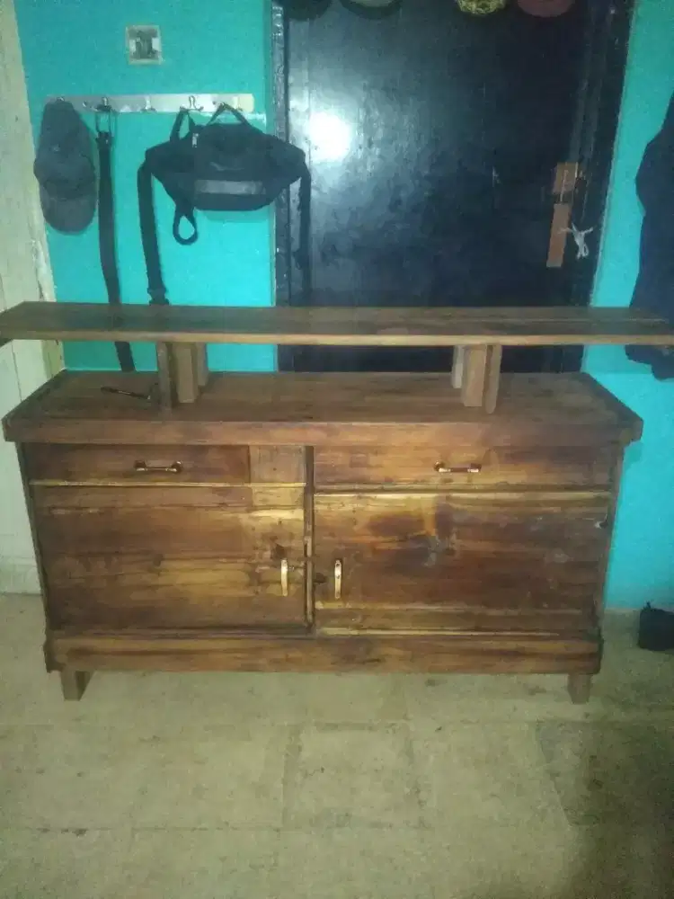 Lemari buffet tv full jati