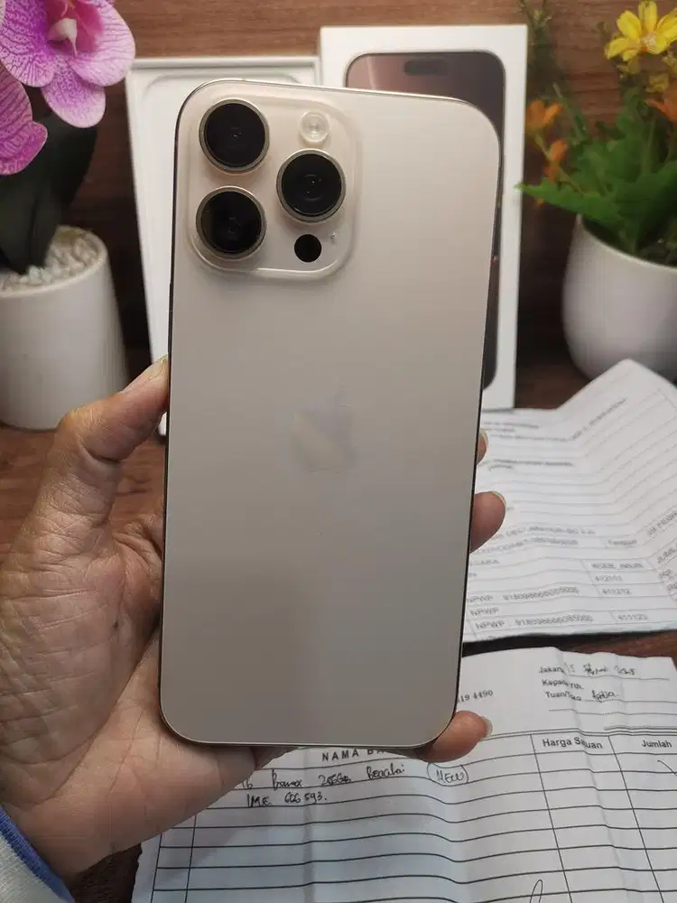 iphone 16 pro max 256gb dual sim on beacukai bh 91% mulus fullset ori