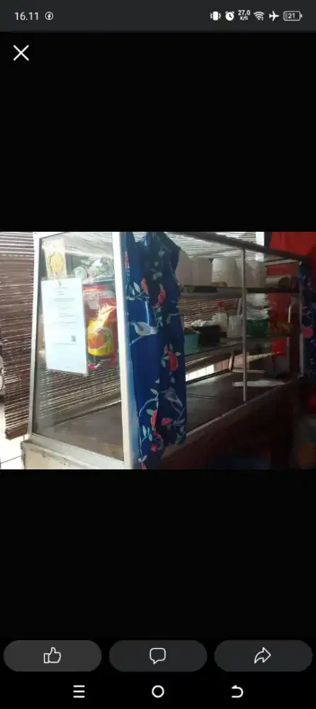 Etalase Kaca Makanan tutup hordeng