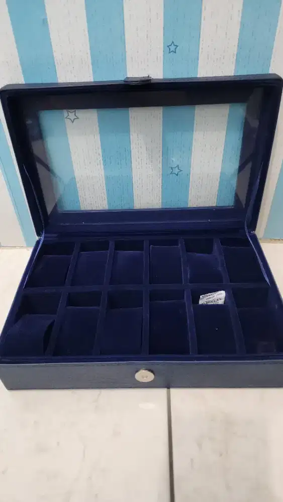 Box Jam tangan isi 12 Warna Biru