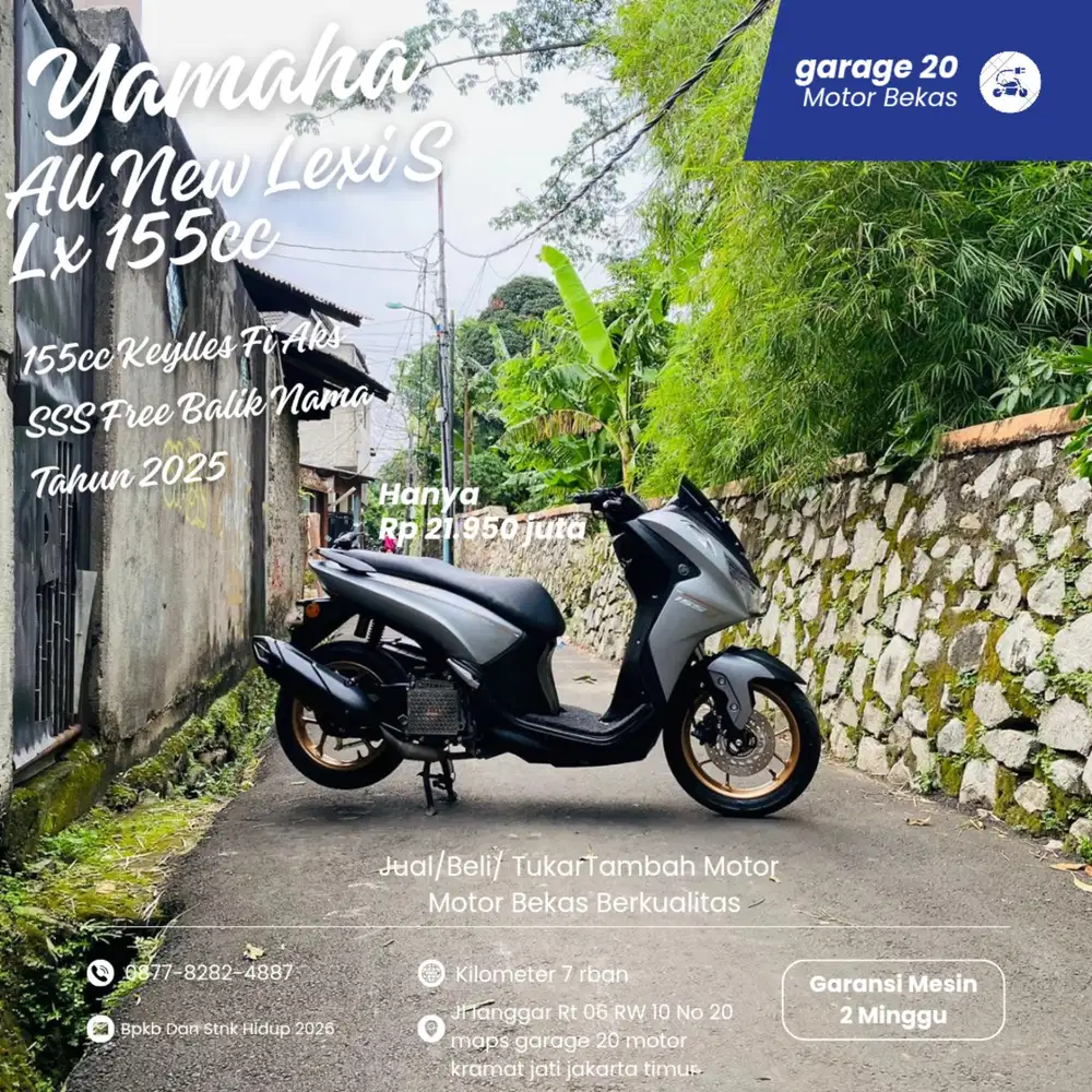 Yamaha Lexi S LX 155cc Free BBN aks SSS Tahun 2025 Pajak Hidup