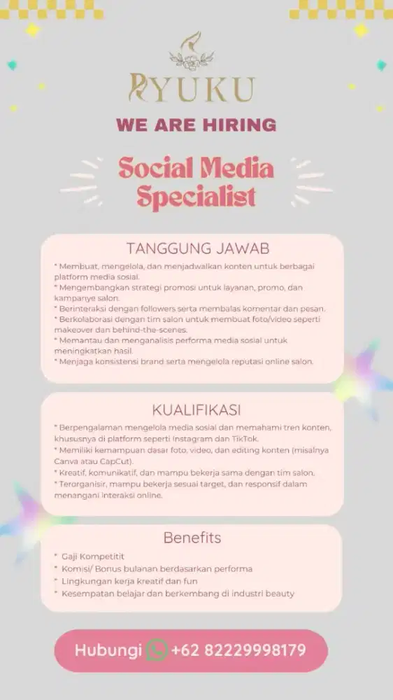 SOCIAL MEDIA SPECIALIST SALON