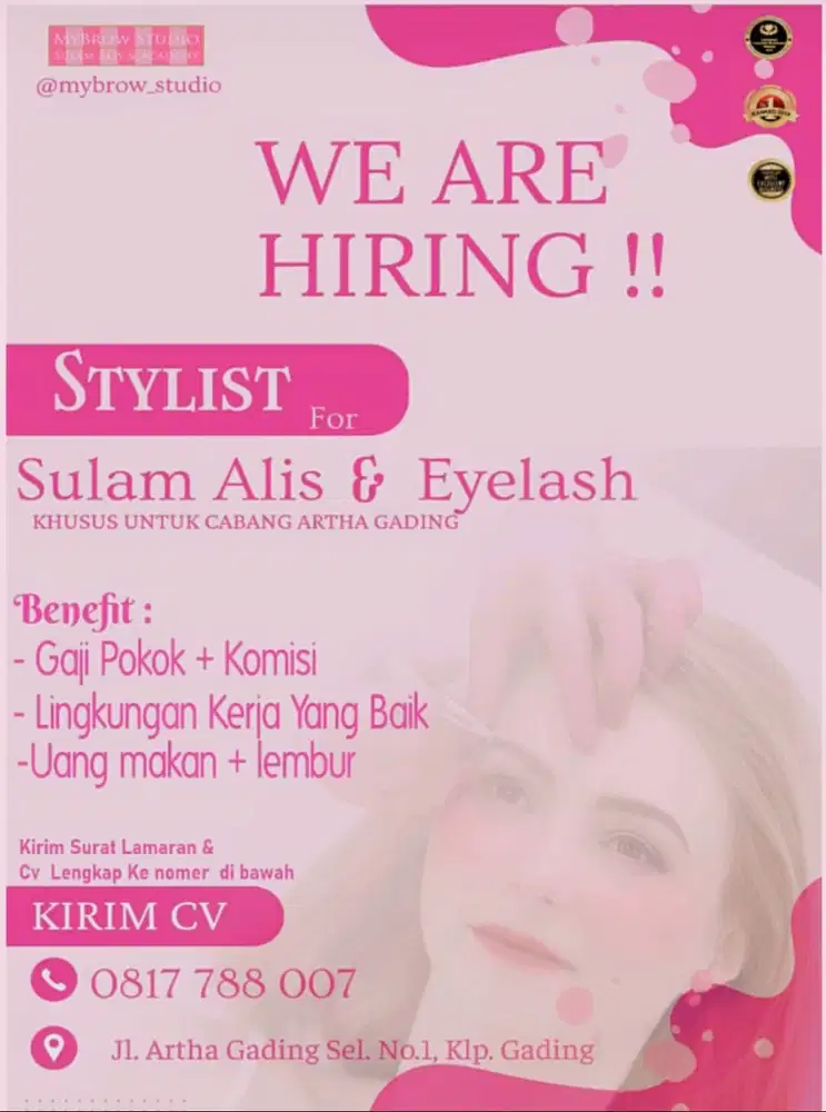 LOKER STYLIST Eyebrow, Eyelash dan nail artist