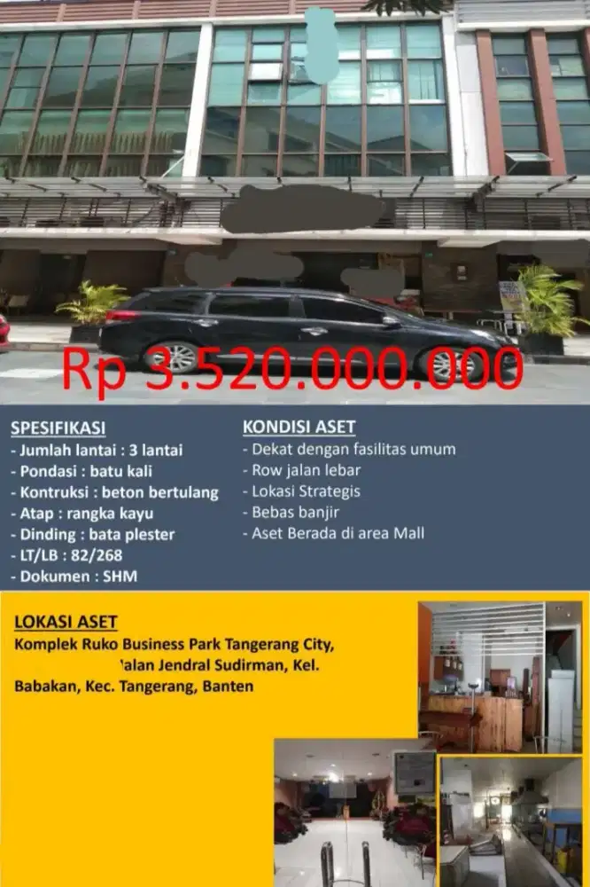 Dijual Ruko Business Park Tangerang City