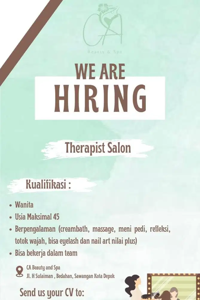 LOWONGAN KERJA THERAPIST SALON