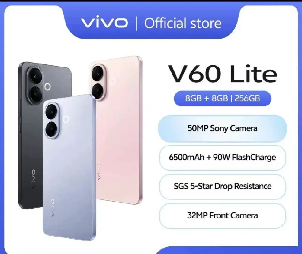 Kredit HP via online ,ACC baru ketoko.. Vivo V60 Lite 4G Ram 8/256 GB