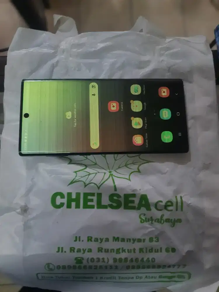 Murah hp samsung Note 10 8/256 layar agak hijau