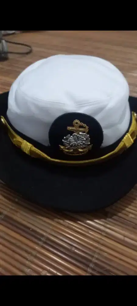 Topi Kapten Pelaut Kadet Militer Putih