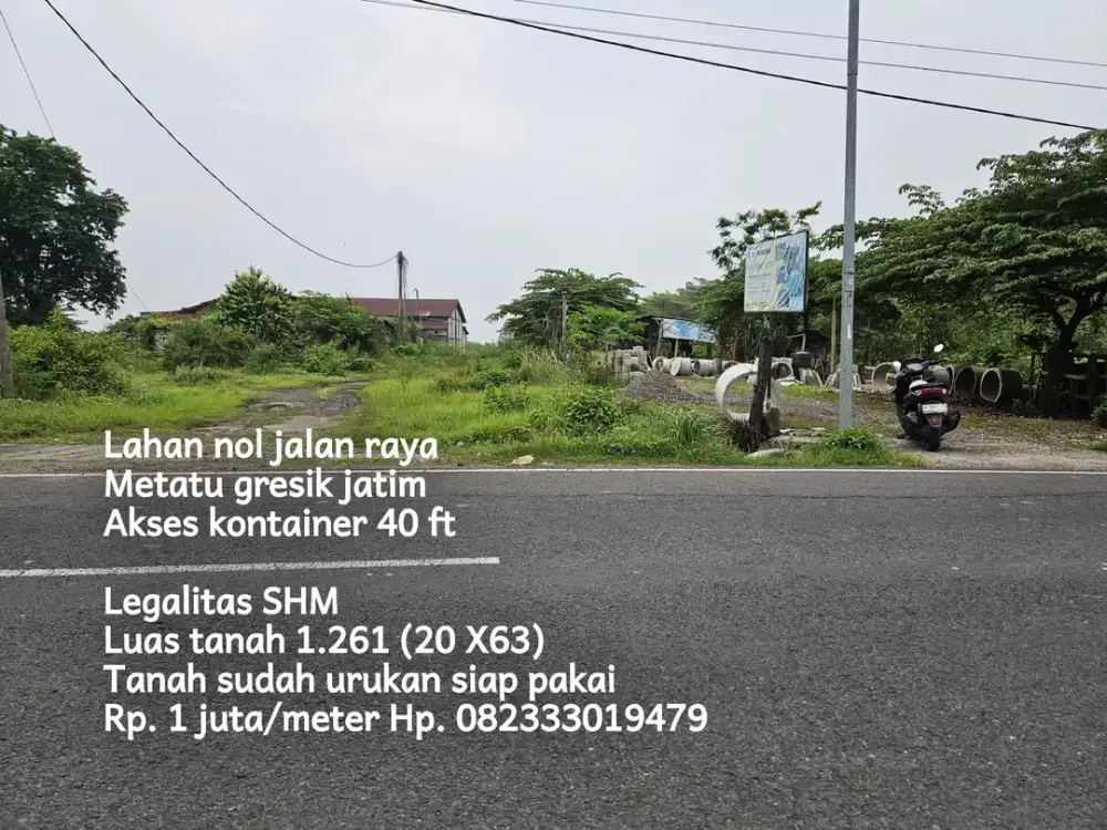 Tanah nol jalan raya metatu gresik jatim