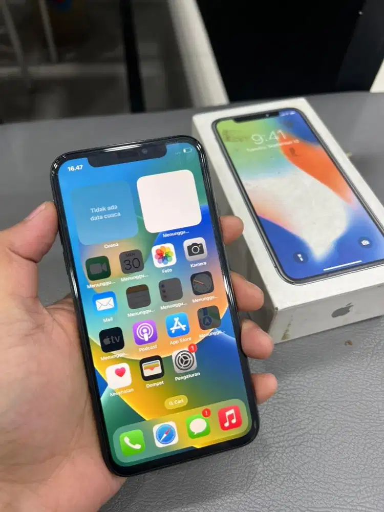 iphone X ibox 256gb full sett normal, segel, ori an.
