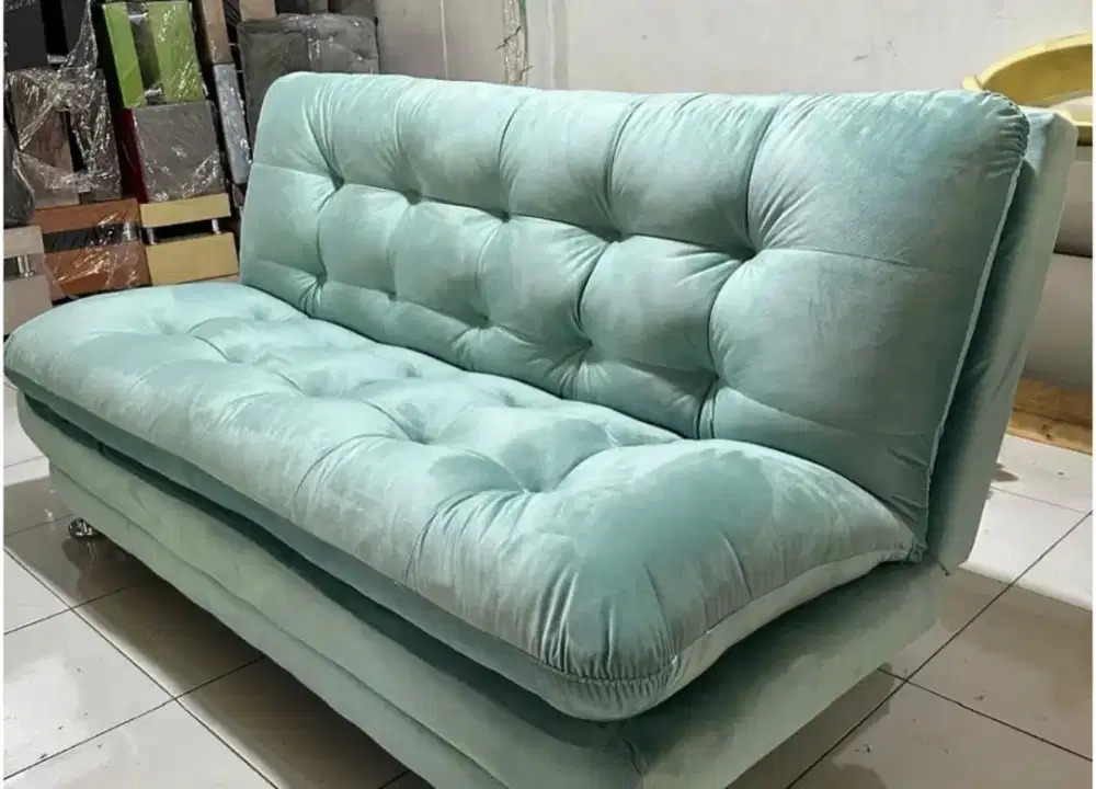 Sofabed full bludru (midili) hijau