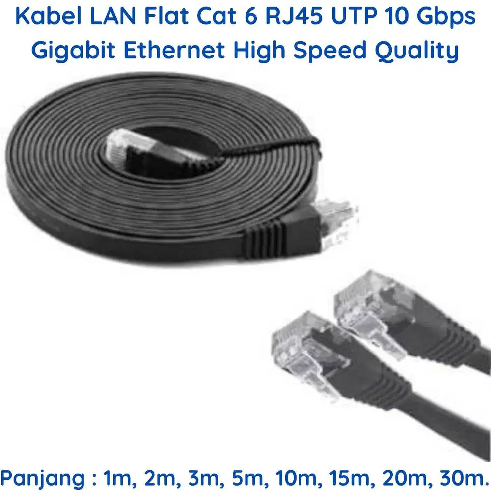 Kabel LAN Flat Cat 6 RJ45 UTP Gigabit Ethernet Wifi Internet Outdoor