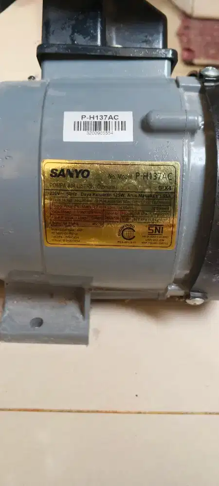 Dijual murah pompa air Sanyo 125 Watt, type PH 137 AC