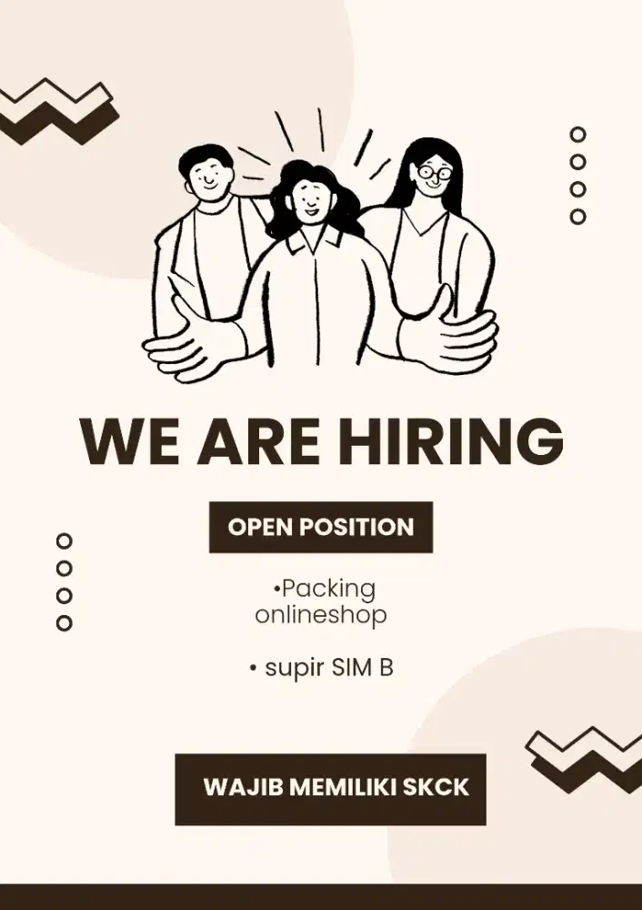 Lowongan packing online dan supir SIM B