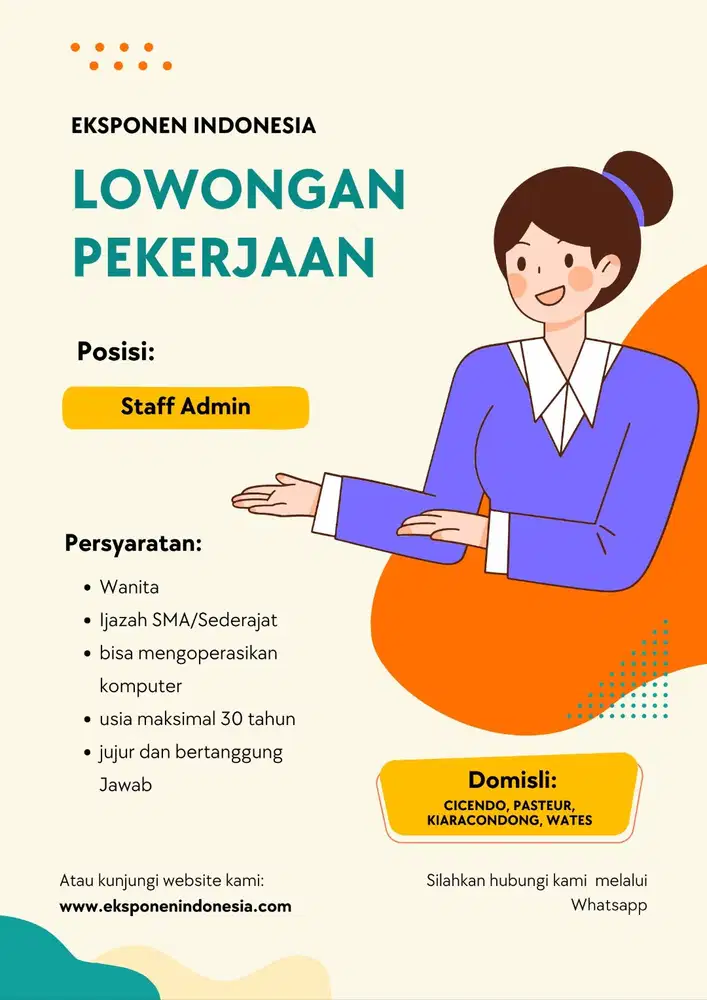 Lowongan Kerja staff Admin