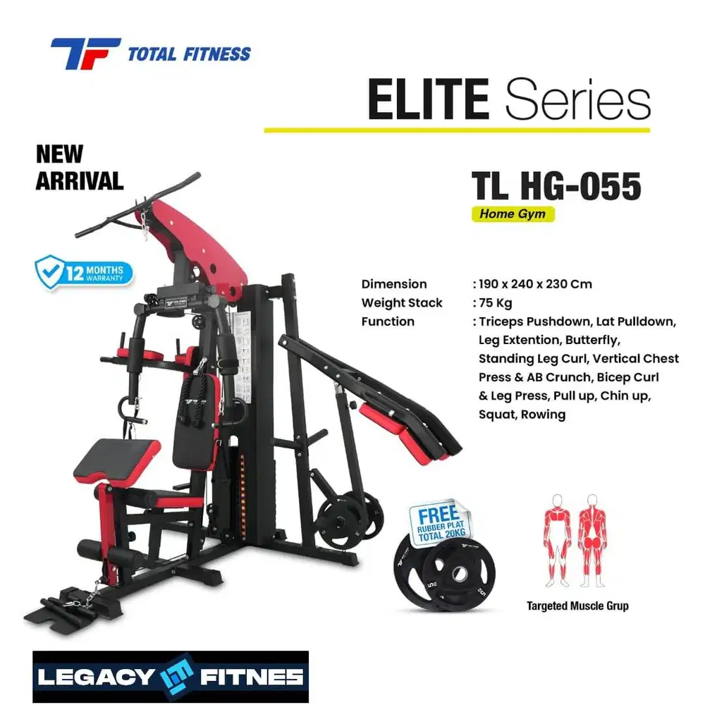 Home Gym Total Fitness TL HG-055 ELITE Series – Multifungsi 75Kg