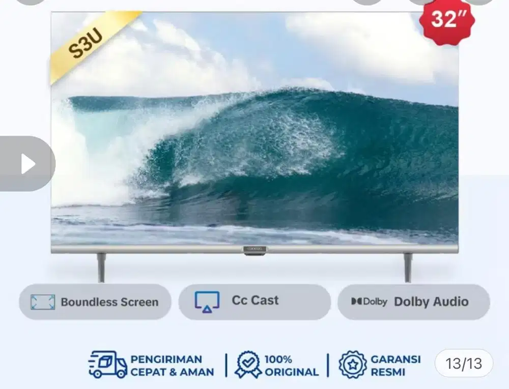 Smart TV Coocaa 32 inch masih mulus cuma buka cek