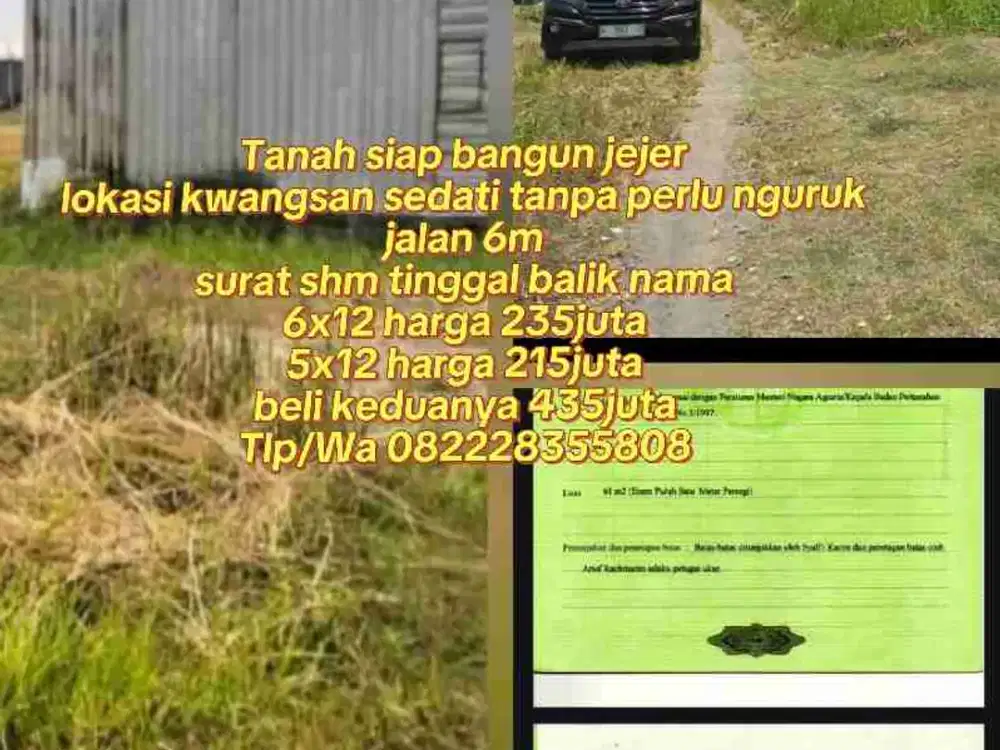 Tanah rumah murah lokasi sedati sidoarjo