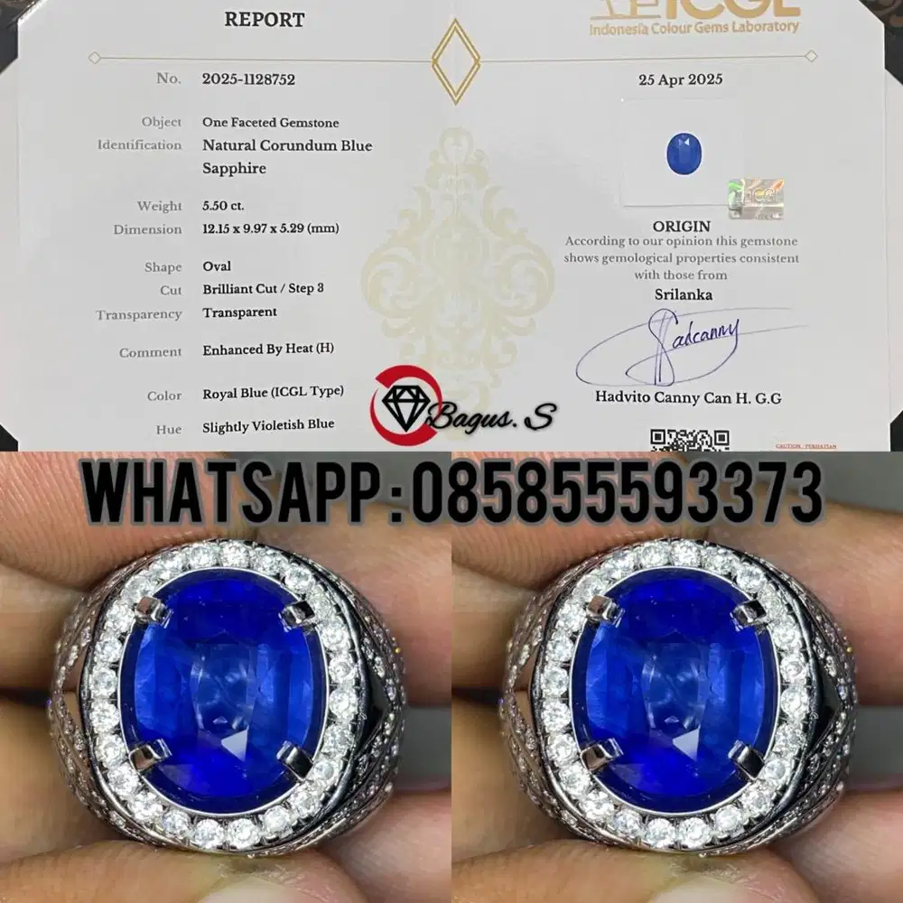 Royal Blue Sapphire Srilanka 5.5 CT