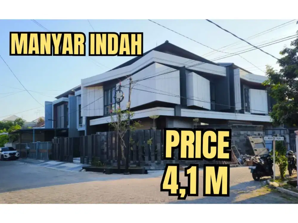 ‼️BARU GRESS MEWAH‼️ RUMAH HOOK MEWAH MANYAR INDAH KLAMPIS MODERN MINIMALIS 2 LANTAI