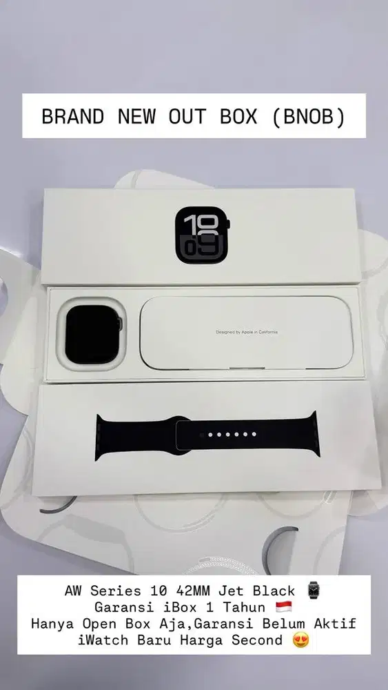 Apple Watch S10 42mm Jet Black iBox Garansi 1 Tahun