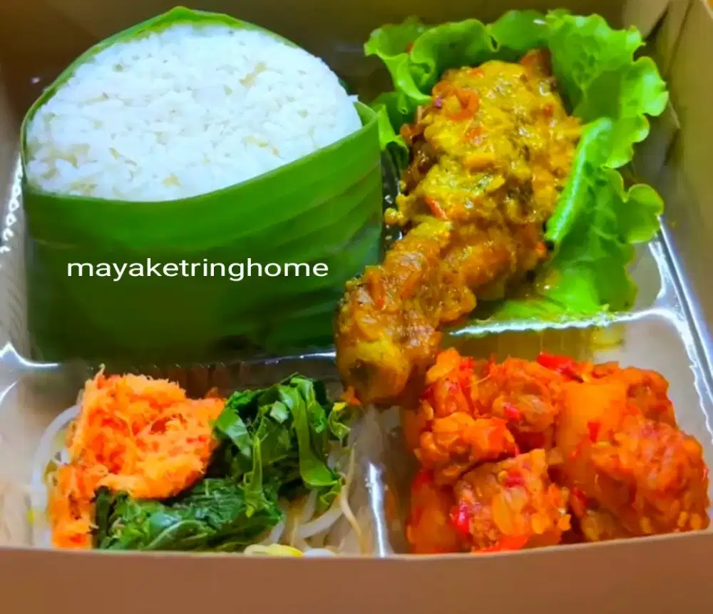Aneka nasi kotak dengan menu bervariasi