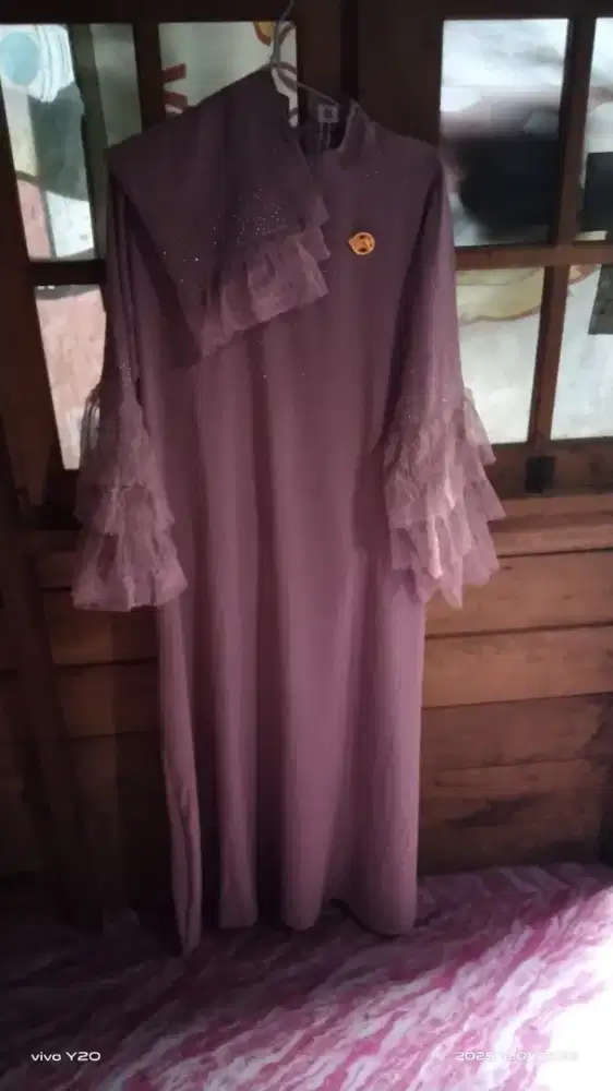 Abaya shanum fre hijab dan brpa warna rose gold