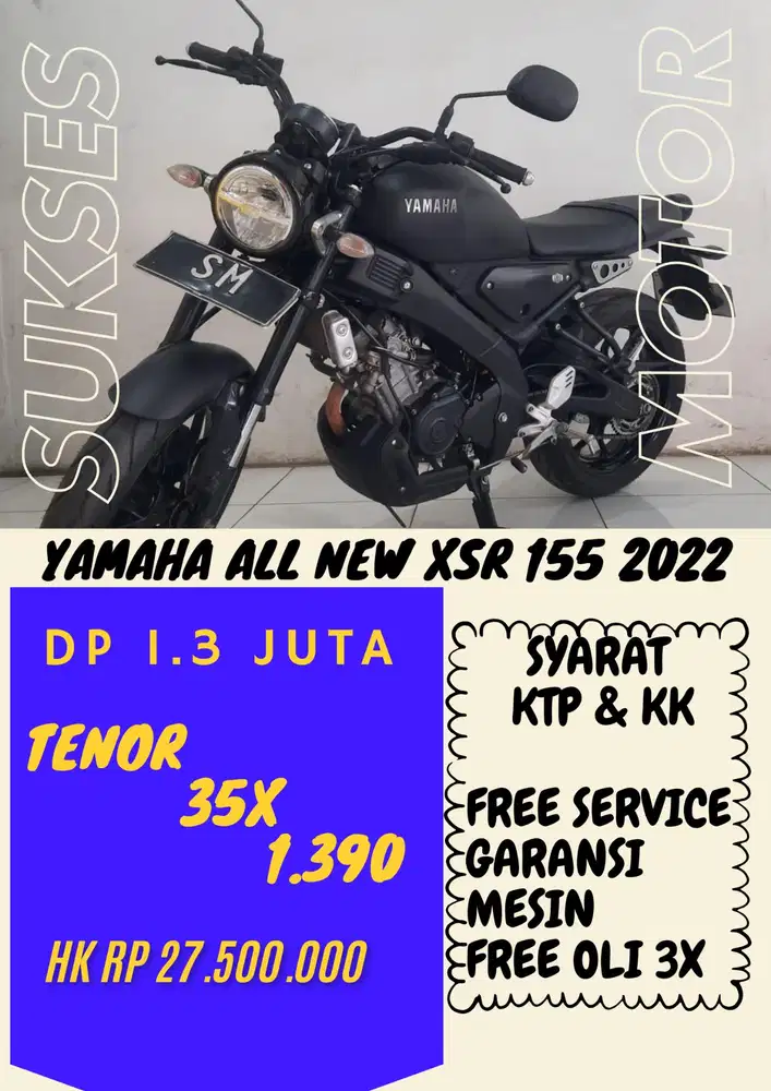 DP MURAH YAMAHA ALL NEW XSR DP 1.3 JUTA BISA CASH/KREDIT