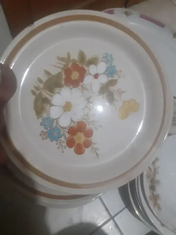 Piring antik hias Japan ceper