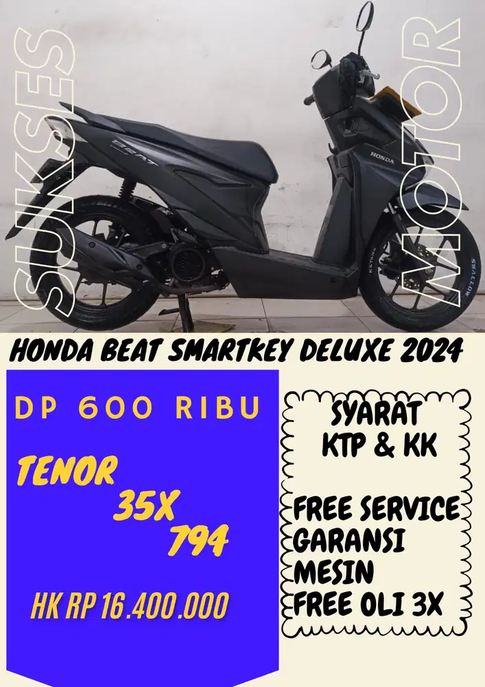 DP MURAH HONDA BEAT DELUXE SMARKEY 2024 DP 600 RIBU BISA CASH/KREDIT