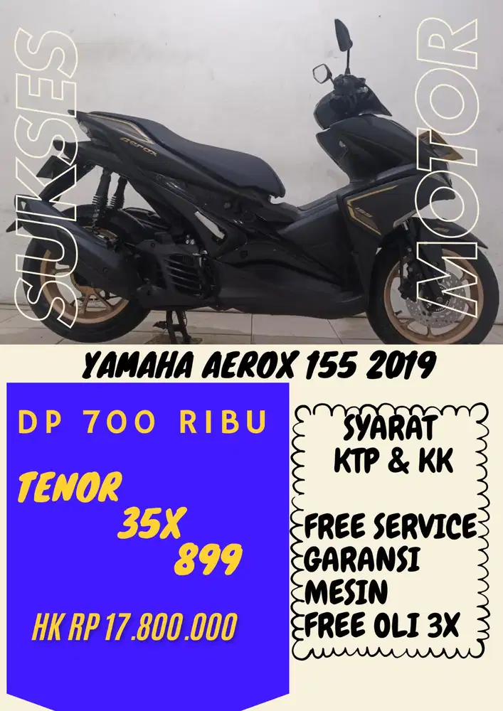 DP MURAH YAMAHA AEROX 2019 DP 700 BISA CASH/KREDIT MENGGUNAKAN CC