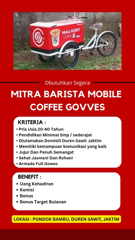 Mitra Driver gerobak sepedq Kopi Susu Keliling