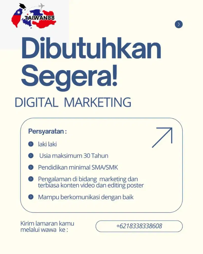 Lowongan pekerjaan di butuhkan segera