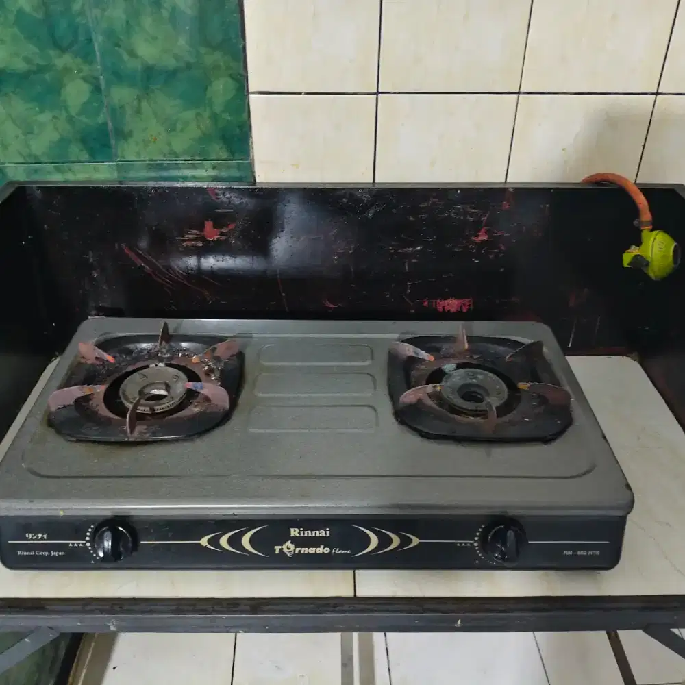 Kompor Rinnai 2 tungku lengkap selang