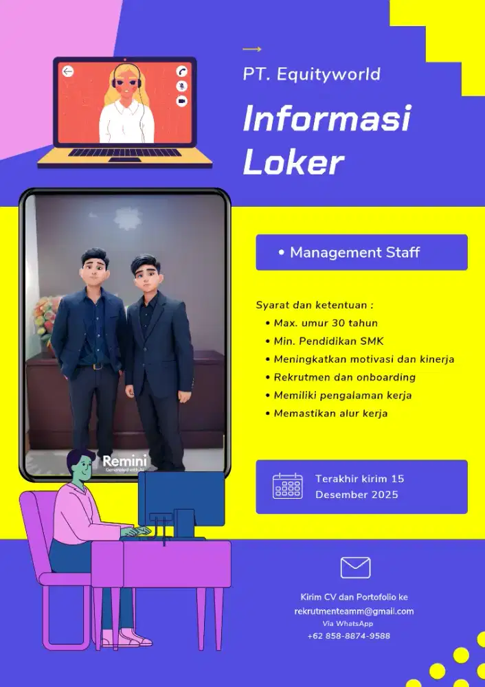 Lowongan kerja Management staff