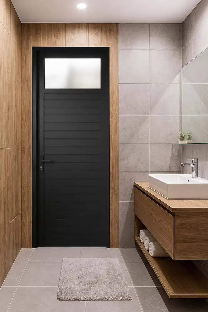 Pintu Kamar Mandi Aluminium Custom – Full Set Aksesoris Lengkap