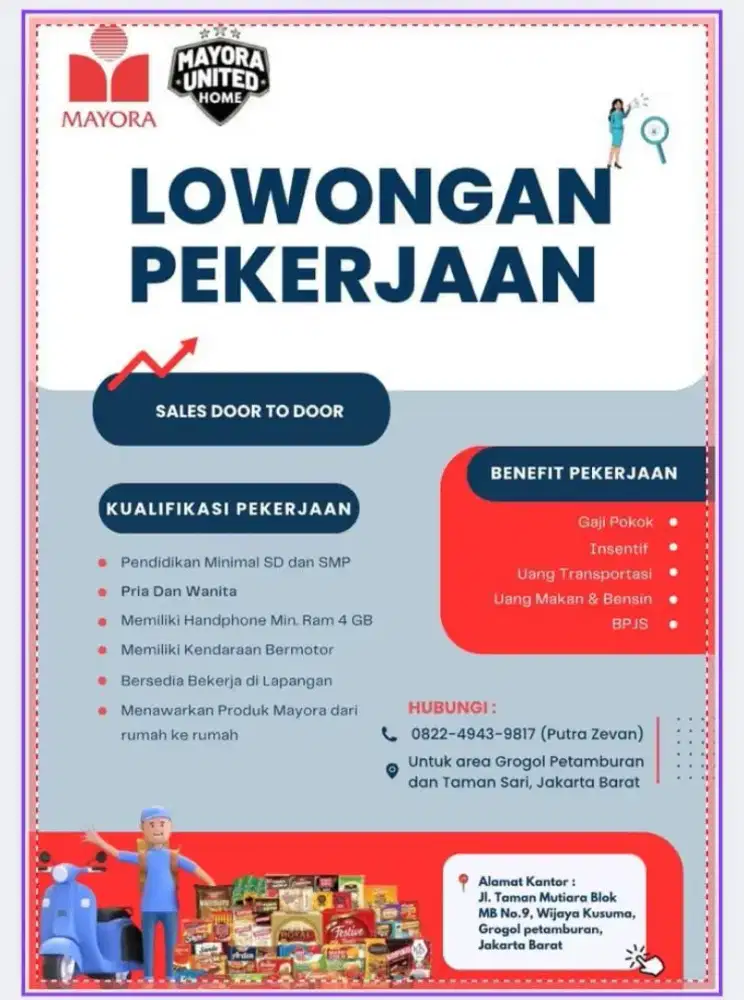 Lowongan pekerjaan Sales Door to door