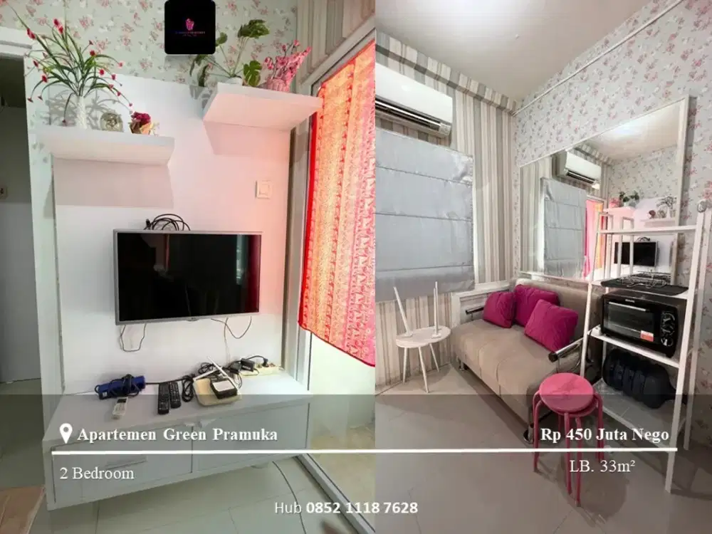 Dijual Apartement Green Pramuka High Floor 2BR Full Furnished