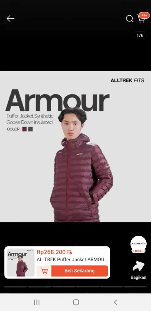 Jaket Alltrex maroon